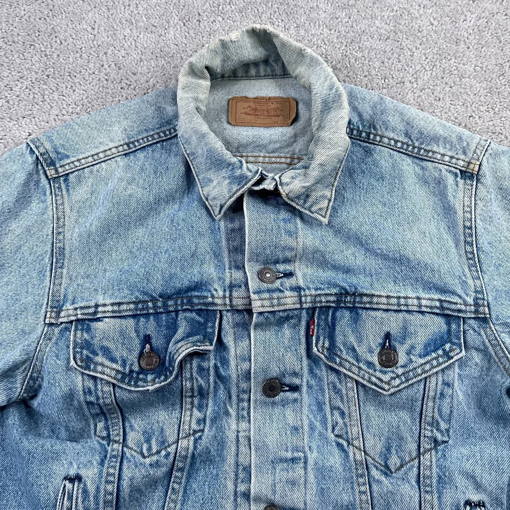 Vintage Levis Denim Jacket Mens 40R Blue Trucker Biker‎ Harley Made in USA 70506